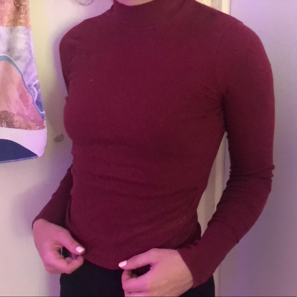 Maroon Mock Neck